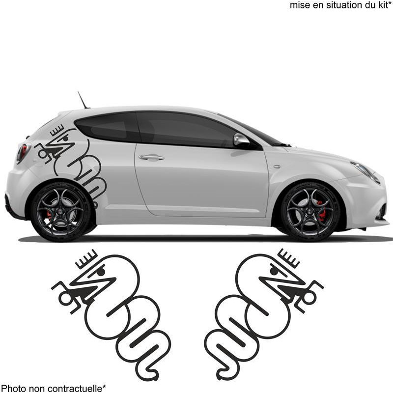 ALFA ROMEO logos Serpent couronne X2 - - Kit Complet - voiture Sticker  Autocollant Graphic Decals