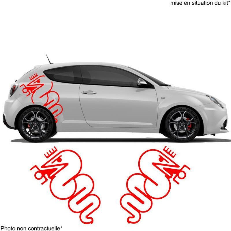 Alfa Romeo logos Serpent et Couronne x2 kit autocollant Fun Stickers