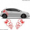 Alfa Romeo logos Serpent et Couronne x2 kit autocollant Fun Stickers