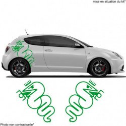 Alfa Romeo logos Serpent et Couronne x2 kit autocollant Fun Stickers