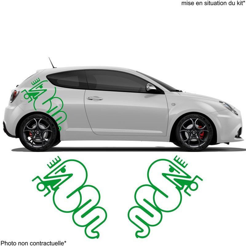 Alfa Romeo logos Serpent et Couronne x2 kit autocollant Fun Stickers