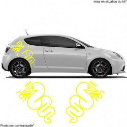 Alfa Romeo logos Serpent et Couronne x2 kit autocollant Fun Stickers