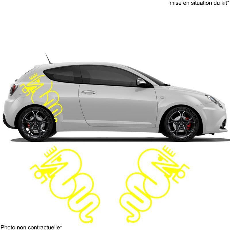 Alfa Romeo logos Serpent et Couronne x2 kit autocollant Fun Stickers