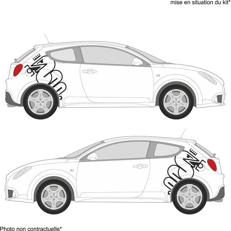 Alfa Romeo logos Serpent et Couronne x2 kit autocollant Fun Stickers