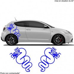 Alfa Romeo logos Serpent et Couronne x2 kit autocollant Fun Stickers