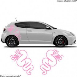 Alfa Romeo logos Serpent et Couronne x2 kit autocollant Fun Stickers