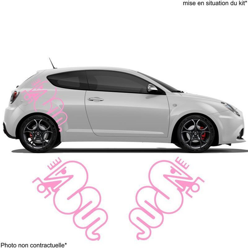 Alfa Romeo logos Serpent et Couronne x2 kit autocollant Fun Stickers