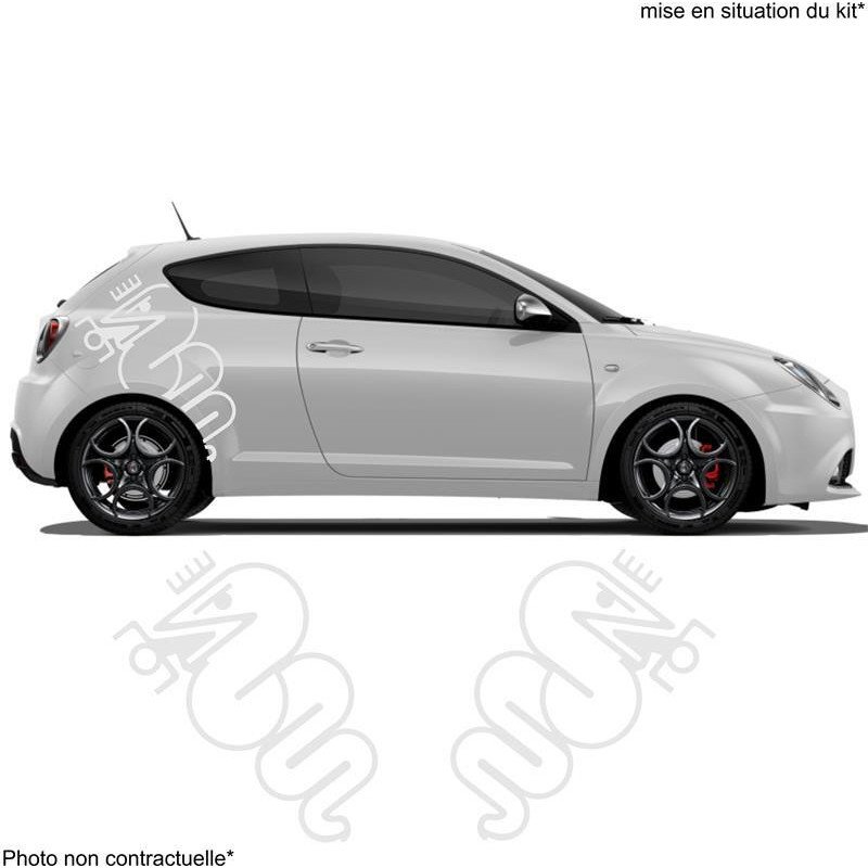 Alfa Romeo logos Serpent et Couronne x2 kit autocollant Fun Stickers