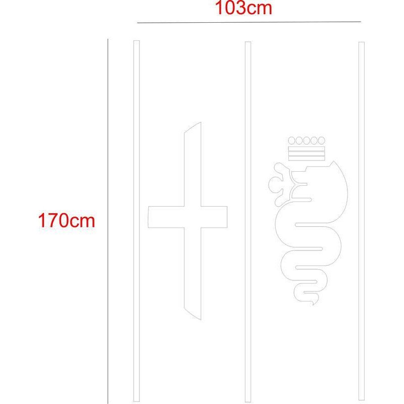 Alfa Romeo kit deco toit Serpent et Croix autocollant Fun Stickers
