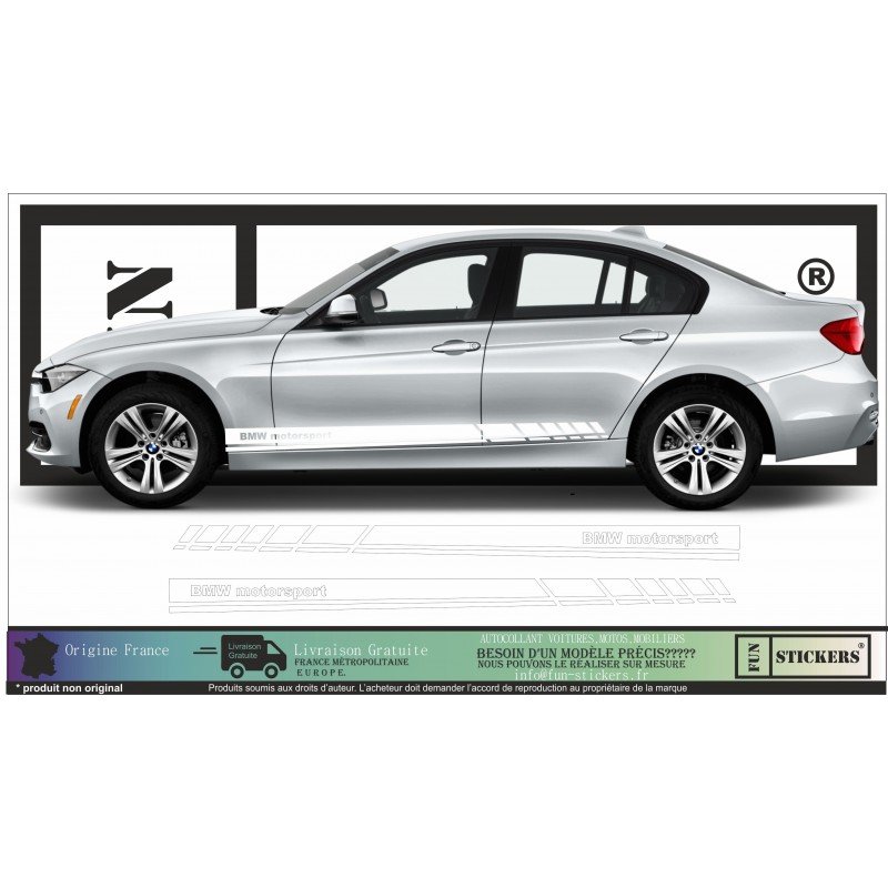 BMW Motorsport stripping lateral 180 cm bande decorative racing Fun Stickers