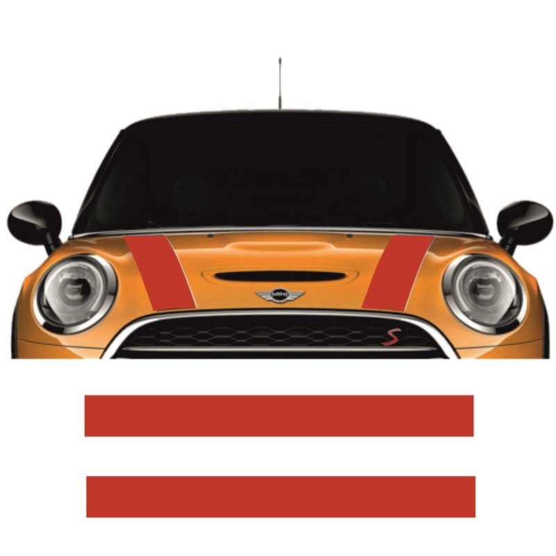 Mini One Cooper kit bandes capot autocollantes Fun Stickers
