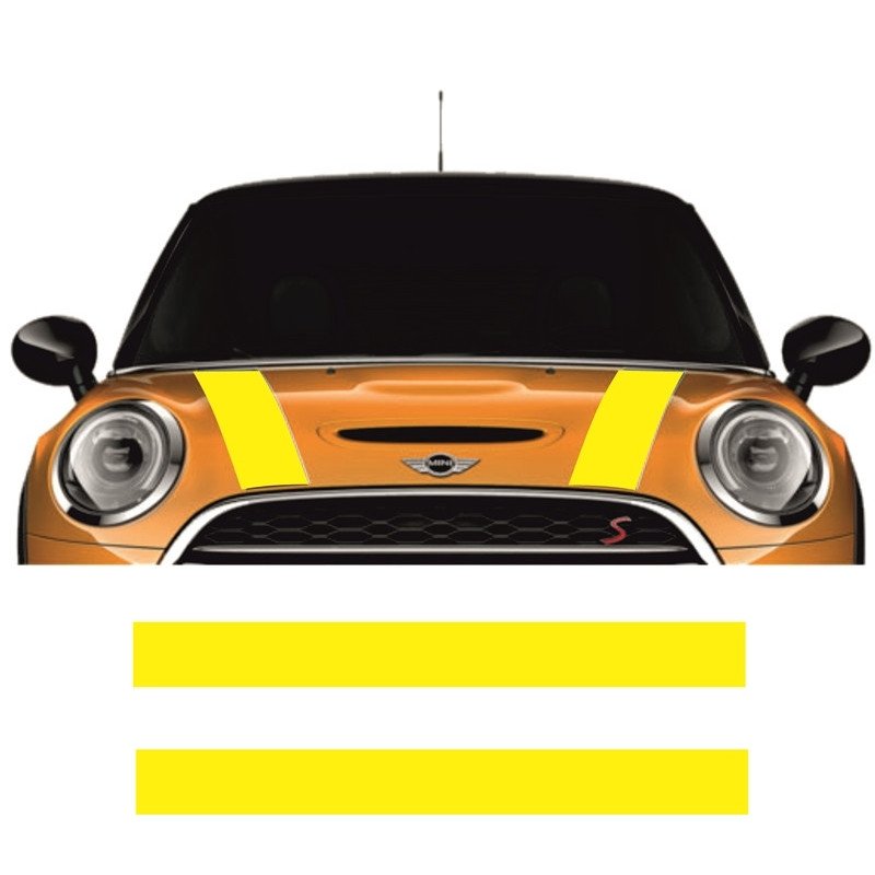 Mini One Cooper kit bandes capot autocollantes Fun Stickers