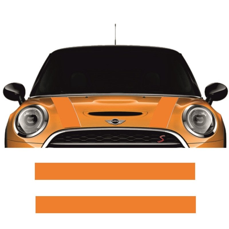Mini One Cooper kit bandes capot autocollantes Fun Stickers