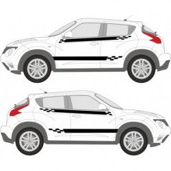 Nissan Juke double bandes damiers kit complet autocollant Fun Stickers