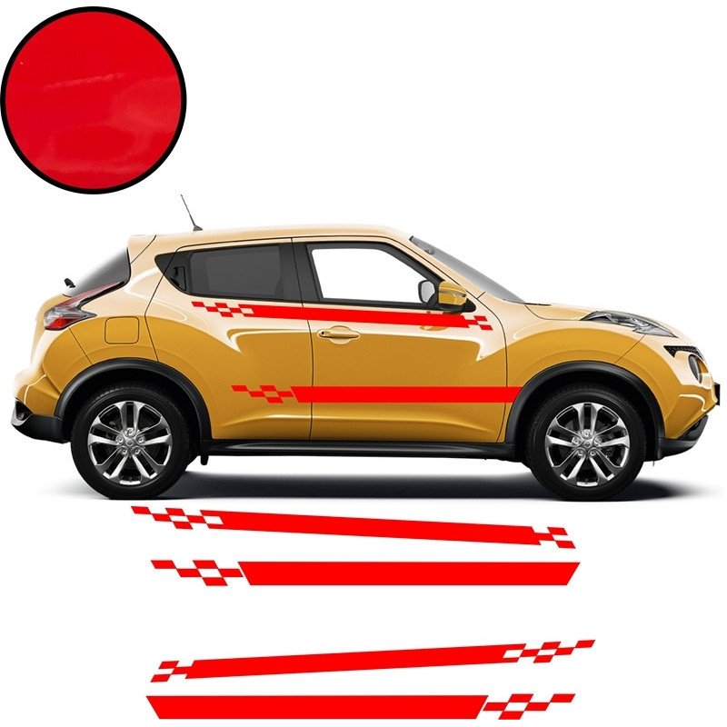 Nissan Juke double bandes damiers kit complet autocollant Fun Stickers