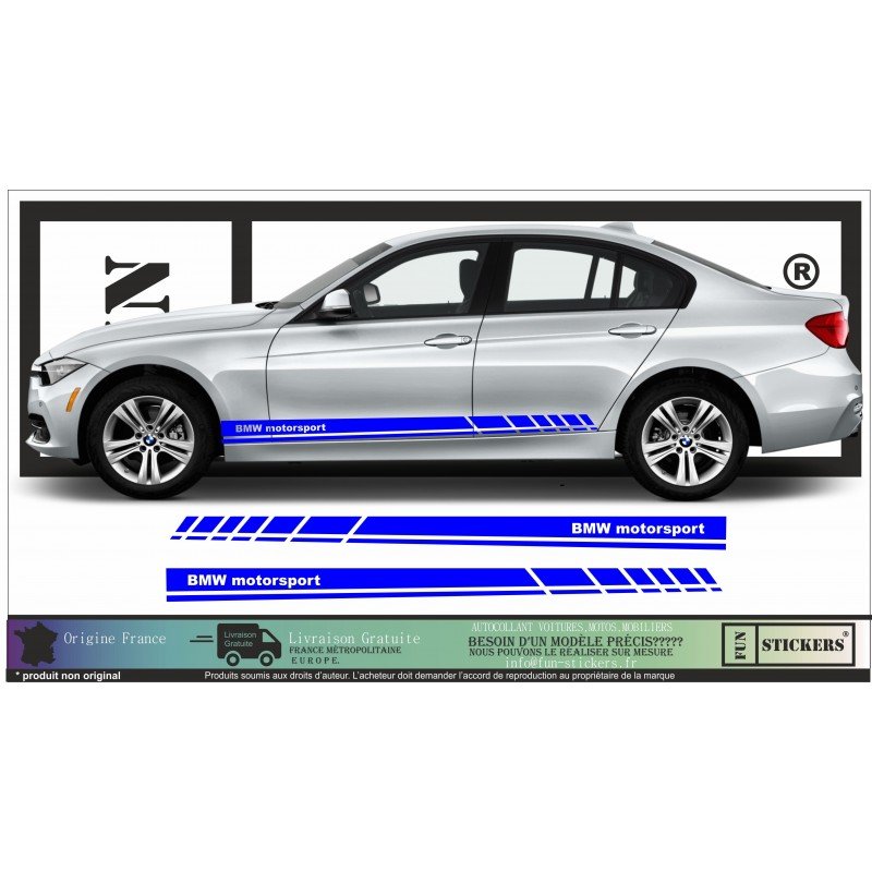 BMW Motorsport stripping lateral 180 cm bande decorative racing Fun Stickers