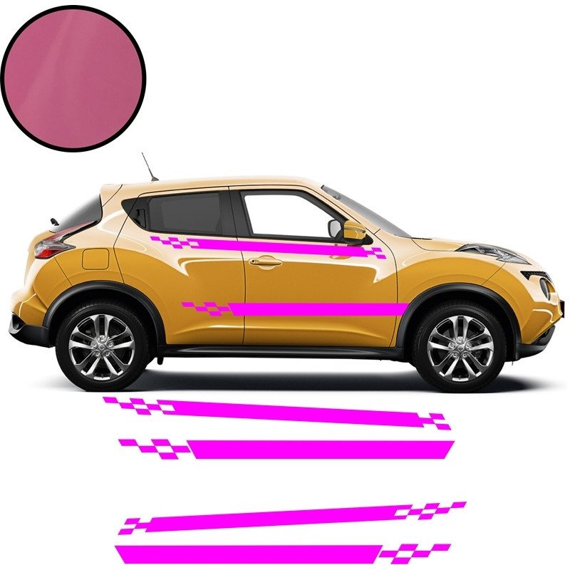 Nissan Juke double bandes damiers kit complet autocollant Fun Stickers