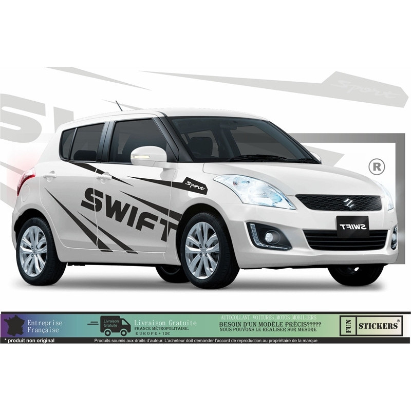 Suzuki Swift Sport rayures -Kit Complet - voiture Sticker Autocollant Graphic Decals