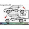 Suzuki Swift Sport rayures -Kit Complet - voiture Sticker Autocollant Graphic Decals