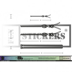 Fiat 500 Bandes latérales ZIP  -Kit Complet - voiture Sticker Autocollant Graphic Decals