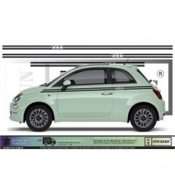 Fiat 500 bandes integrales kit complet autocollant decoration Fun Stickers