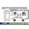 Fiat 500 bandes intégrale - Kit Complet - voiture Sticker Autocollant Graphic Decals