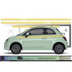 Fiat 500 bandes integrales kit complet autocollant decoration Fun Stickers