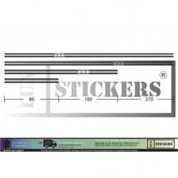 Fiat 500 bandes integrales kit complet autocollant decoration Fun Stickers