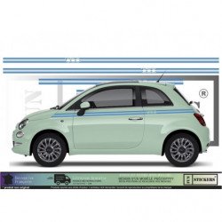 Fiat 500 bandes integrales kit complet autocollant decoration Fun Stickers