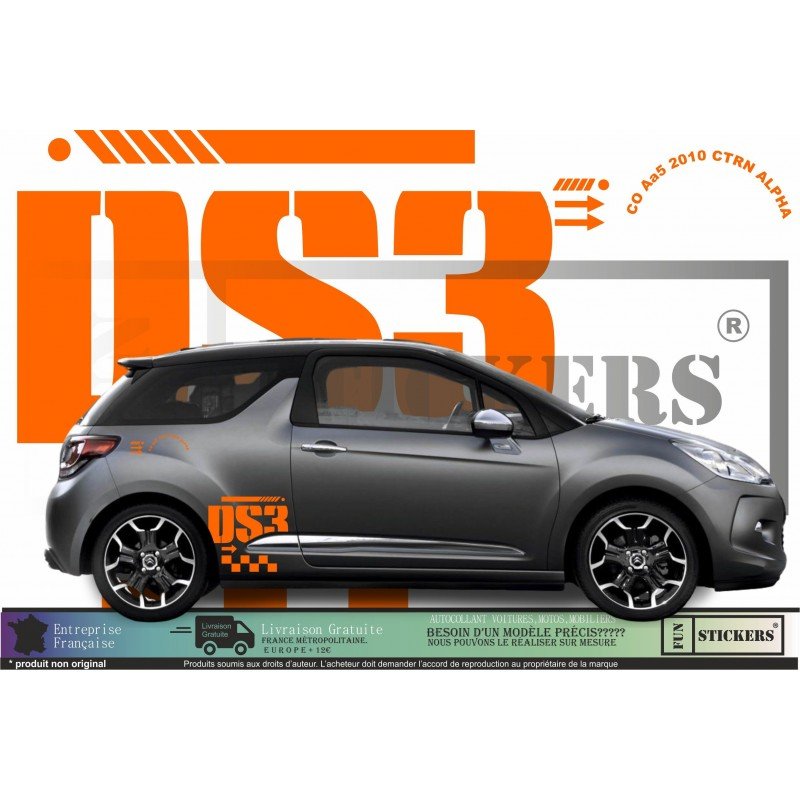 Citroen DS3 kit logos stickers lateraux capot tuning Fun Stickers