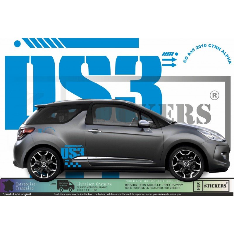 Citroen DS3 kit logos stickers lateraux capot tuning Fun Stickers
