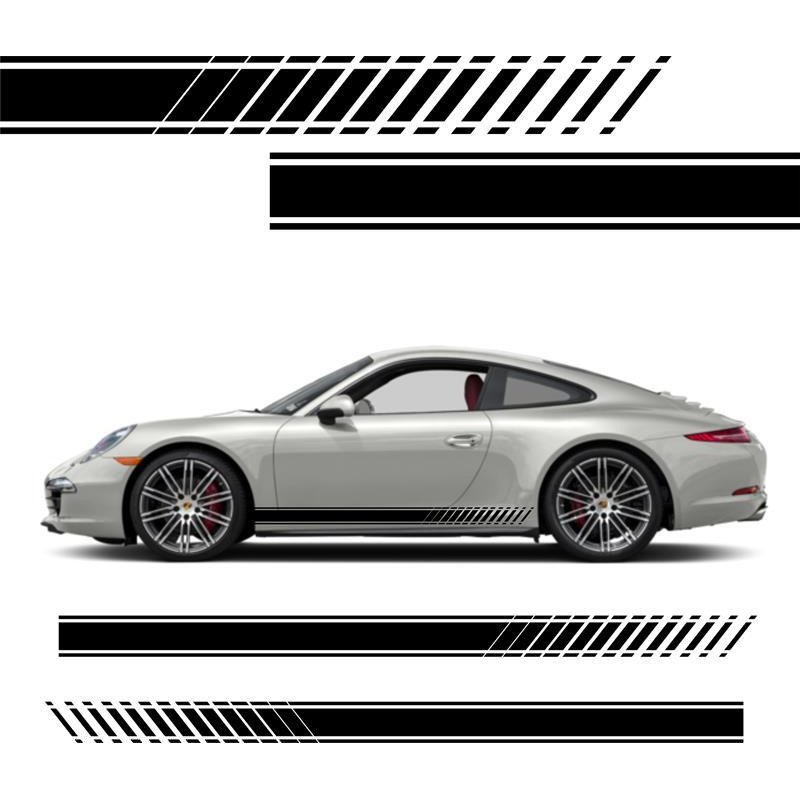 Porsche bandes bas de caisse style sport kit complet autocollant Fun Stickers