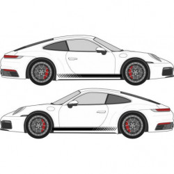 Porsche bandes bas de caisse abarth - Kit Complet - voiture Sticker Autocollant Graphic Decals
