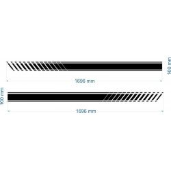 Porsche bandes bas de caisse style sport kit complet autocollant Fun Stickers