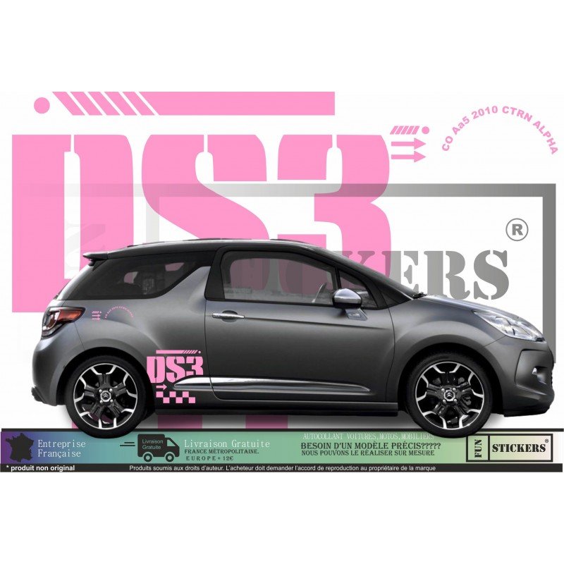 Citroen DS3 kit logos stickers lateraux capot tuning Fun Stickers