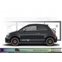 Fiat 500 bandes laterales 595 noir kit complet autocollant sticker Fun Stickers