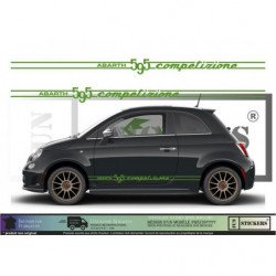 Fiat 500 bandes 595 Competizione Abarth noir kit complet autocollant Fun Stickers