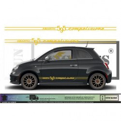 Fiat 500 bandes 595 Competizione Abarth noir kit complet autocollant Fun Stickers