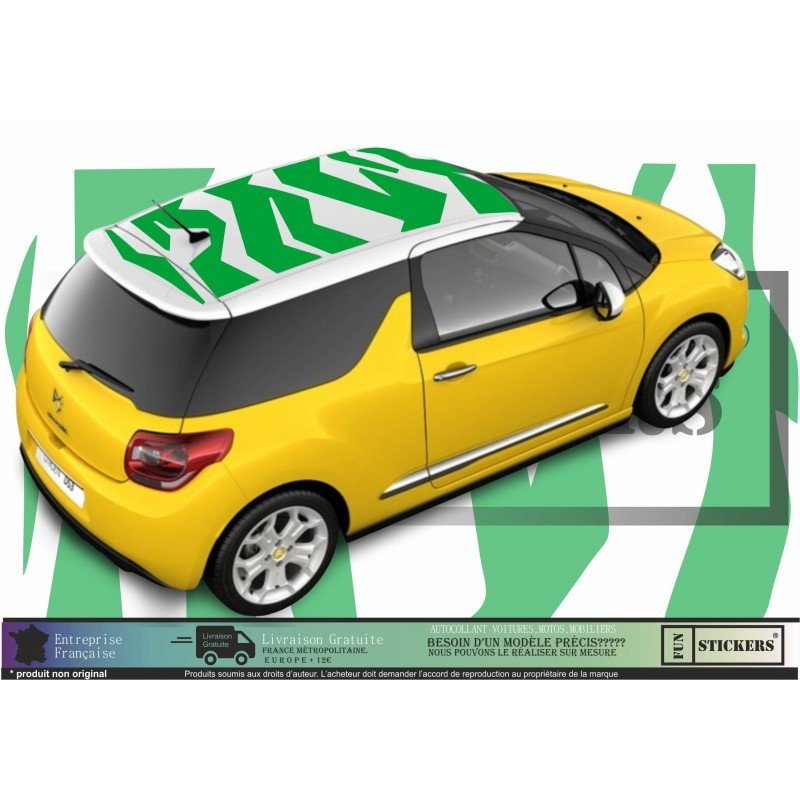 Sticker toit covering graphique sport Citroen DS3 vinyle premium Fun Stickers
