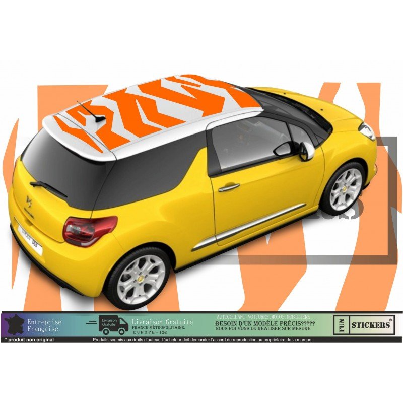 Sticker toit covering graphique sport Citroen DS3 vinyle premium Fun Stickers
