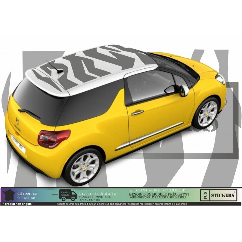 Sticker toit covering graphique sport Citroen DS3 vinyle premium Fun Stickers