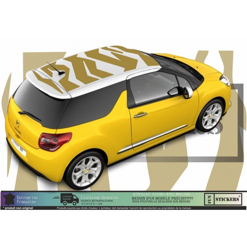 Sticker toit covering graphique sport Citroen DS3 vinyle premium Fun Stickers