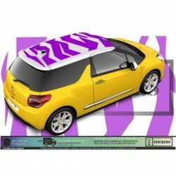 Citraen DS3 - Roof effect zebra stickers - Tuning Sticker Sticker Sticker Graphic Decals