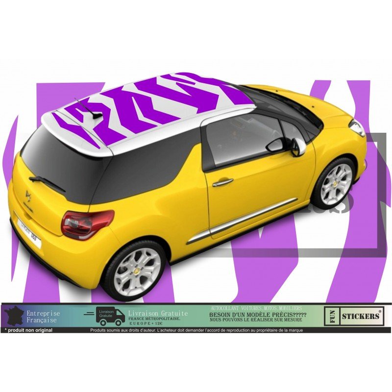 Sticker toit covering graphique sport Citroen DS3 vinyle premium Fun Stickers