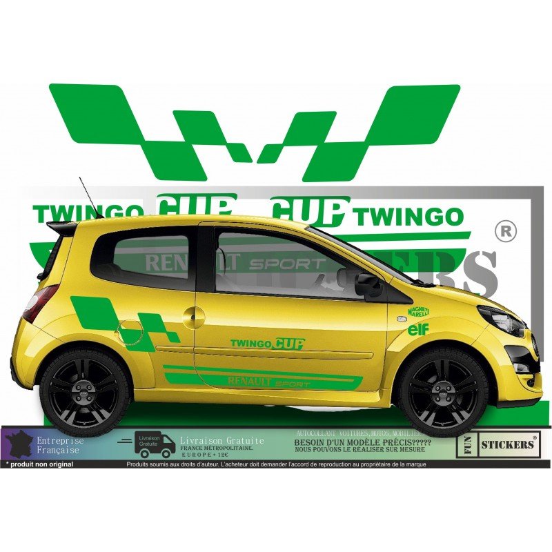 Renault Twingo CUP kit bandes decoratives stripping sport lateral Fun Stickers