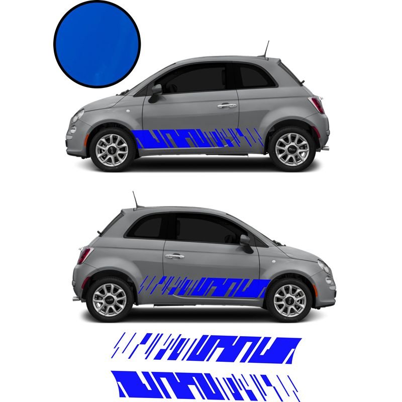 Fiat 500 bandes bas de caisse x2 Modern kit autocollant sticker Fun Stickers