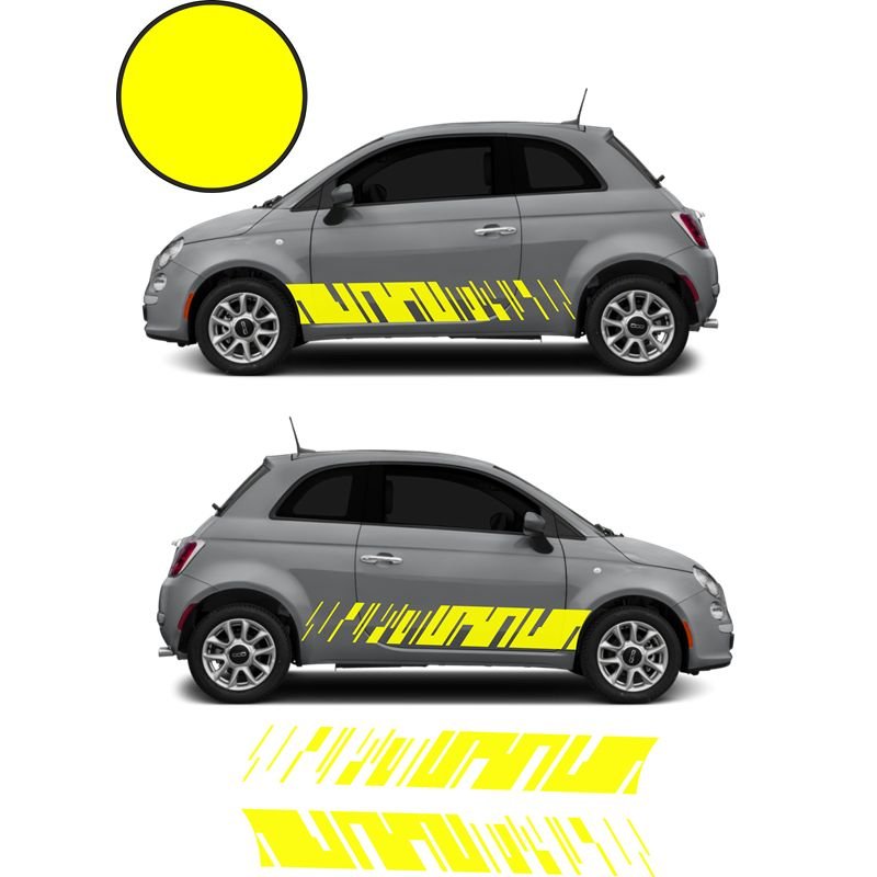 Fiat 500 bandes bas de caisse x2 Modern kit autocollant sticker Fun Stickers
