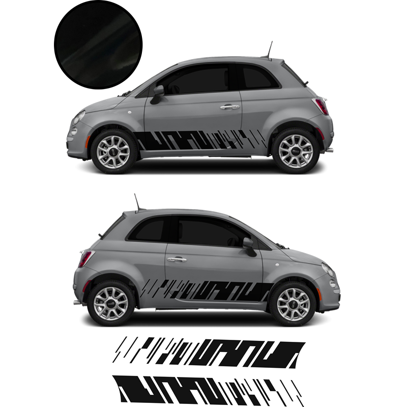Fiat 500 bandes bas de caisse x2 Modern kit autocollant sticker Fun Stickers