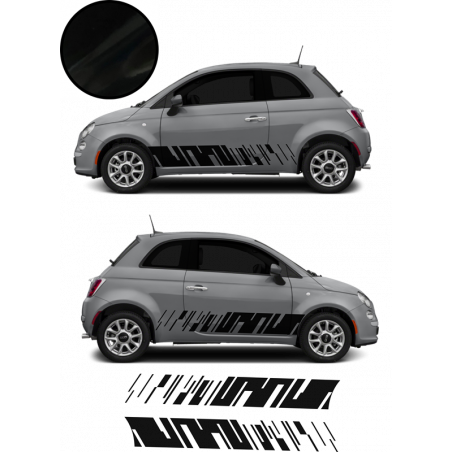 Fiat 500 bandes bas de caisse x2 Modern kit autocollant sticker Fun Stickers