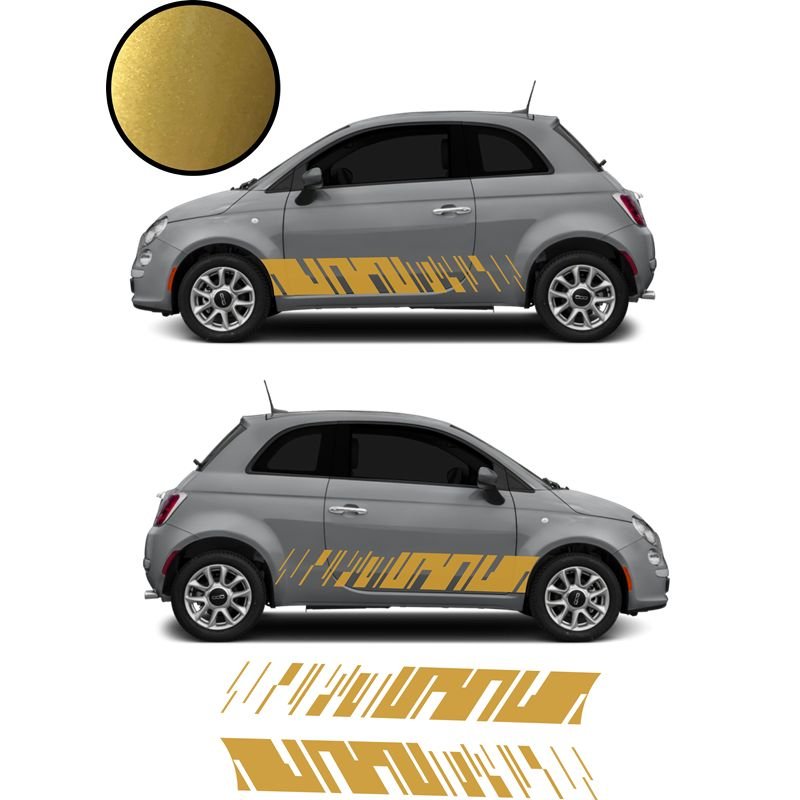 Fiat 500 bandes bas de caisse x2 Modern kit autocollant sticker Fun Stickers